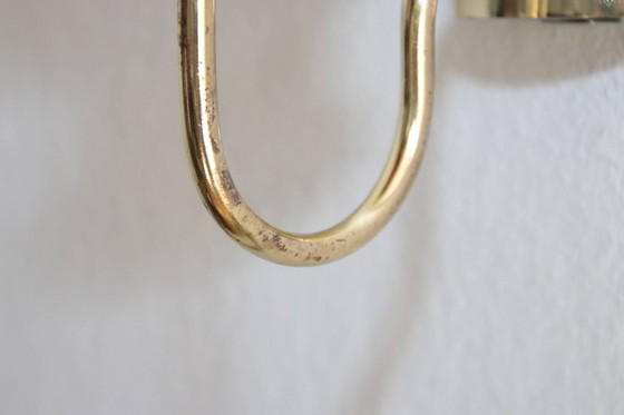 Image 1 of Set of 2 wall lamps brass glass shade 80s J Vintage