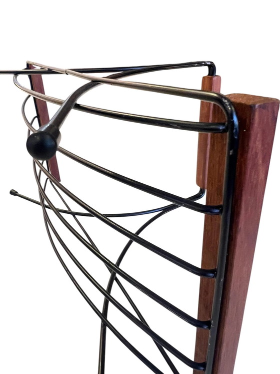 1960s Teak String Basket, Very Good Condition – Decorative Objects, Metal, Mid Century Modern (photo 5 of 5)
