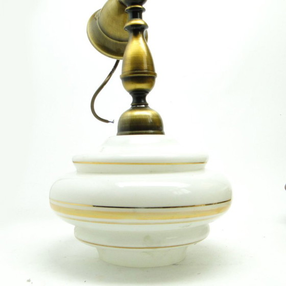 Mid-Century Modern Pendant Lamp From Polam, 1970s – Glass, Metal (photo 9 of 9)