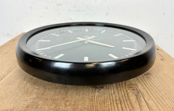 Image 1 of Industrial Bakelite Factory Wall Clock from Pragotron, 1970s