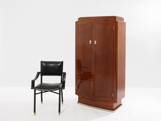 Image 1 of Jules Leleu meuble en acajou métal nickelé 1930