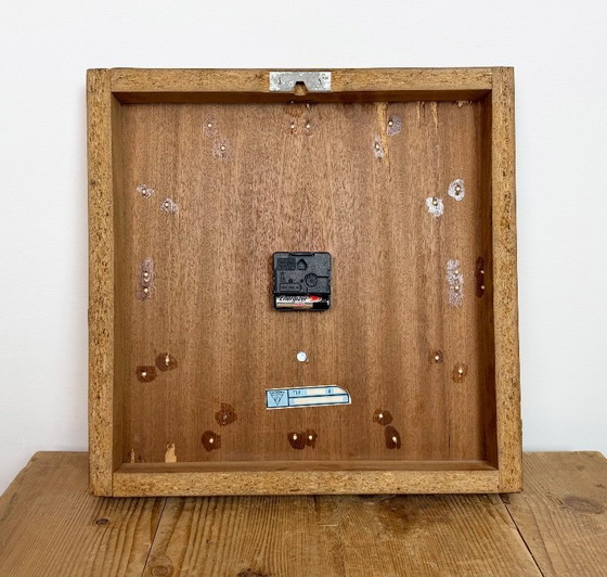 Image 1 of Vintage Brown Wooden Wall Clock from Pragotron, 1980s