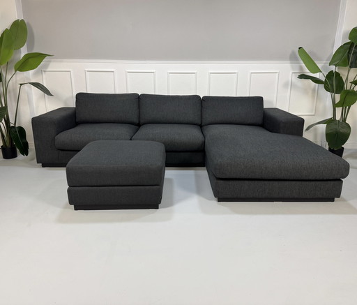 Bolia Sepia Sofa Designer Fabric Gray Couch 3 Seater + Stool