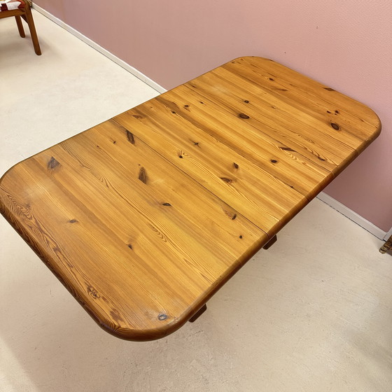 Image 1 of Table de salle à manger extensible en pin des années 1970