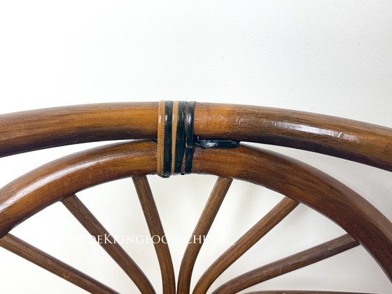 Image 1 of Vintage rotan bistroset, tafel met twee stoelen