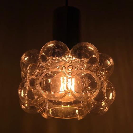 Helena Tynell Bubble lamp 1960s, Vintage Pendant lamp, Glashütte Limburg, Metal, Glass, Transparent (photo 8 of 13)