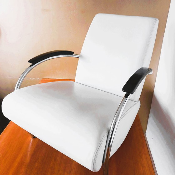 Image 1 of Gelderland 5470 aus weißem Leder. Design von Jan de Bouvries