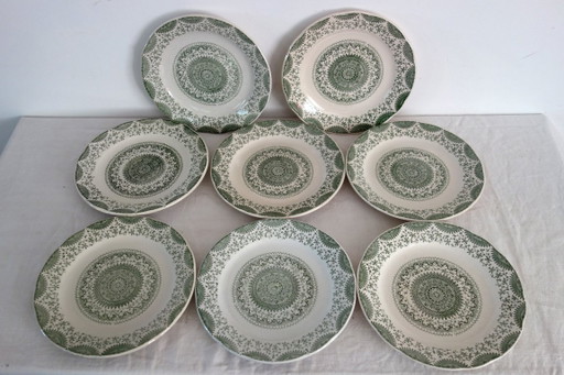 8 platos llanos de loza Fine Ware