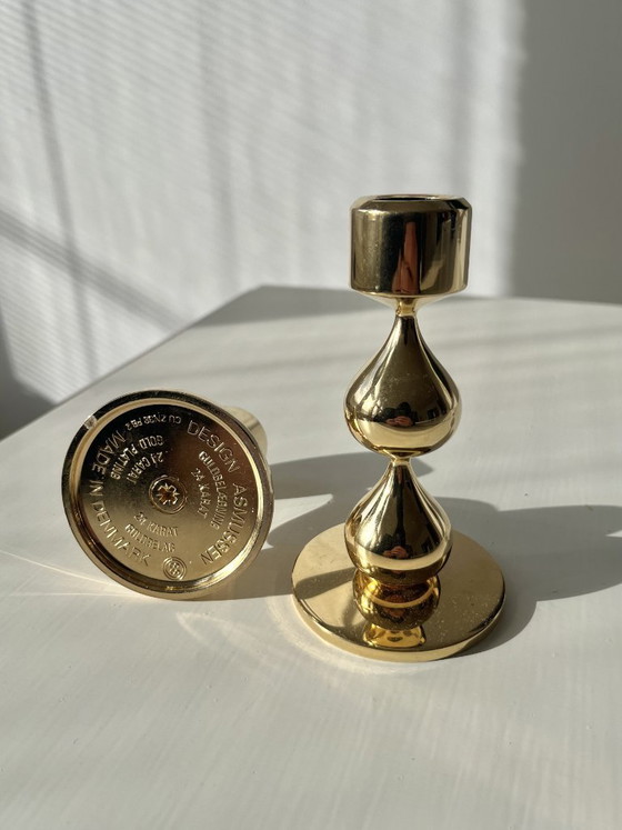 Image 1 of Bougeoir, plaqué or 24 carats – série « Hamlet » d'Asmussen Danmark