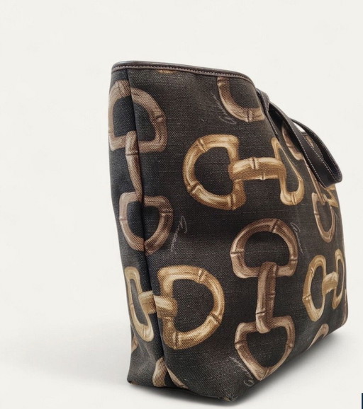 Gucci Vinyage Bambus-Stofftasche – tote tassen, Leather, Canvas (photo 2 of 10)
