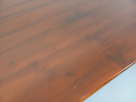 Image 1 of Brutalist rectangular dining table by Georges Robert in dark pine wood from the 1950s/60s