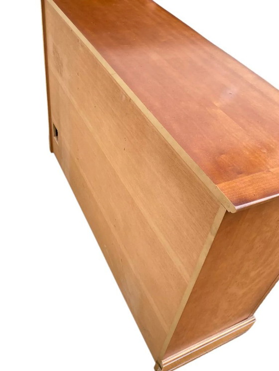 Image 1 of Dressoir in Louis Philippe-stijl, gemaakt van kersenhout, met 2 deuren en 4 lades.