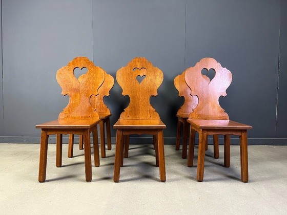 Image 1 of Vintage brutalist heart shaped chairs, 1960s