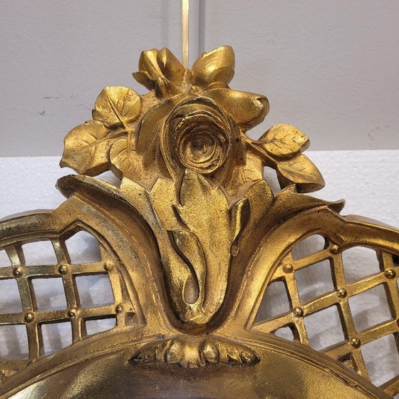 Image 1 of Espejo convexo “Witch mirror”, marco en bronce dorado, 50’s – Francia