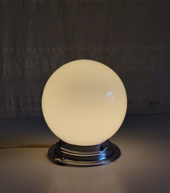 Opaline globe ceiling or wall light - mid. 20th century – Ceiling lights, Glass (photo 7 of 8)