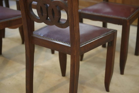 Ensemble de 6 chaises en chêne des années 1950. – Chaises de salle à manger, Vintage (photo 8 of 12)