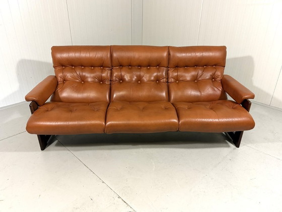 Image 1 of Coja Culemborg rosewood and leather three-seater sofa 1970s