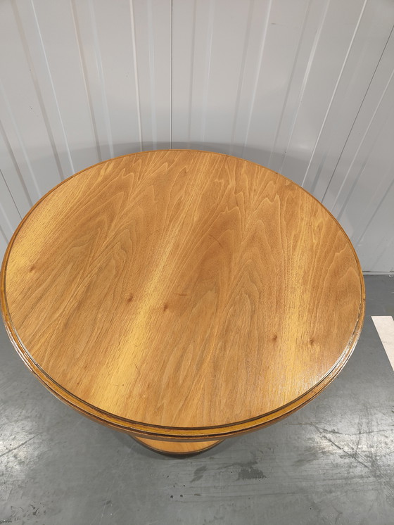 Image 1 of Tavolino da caffè rotondo bicolore Streamline Art Deco Tavolino da caffè rotondo