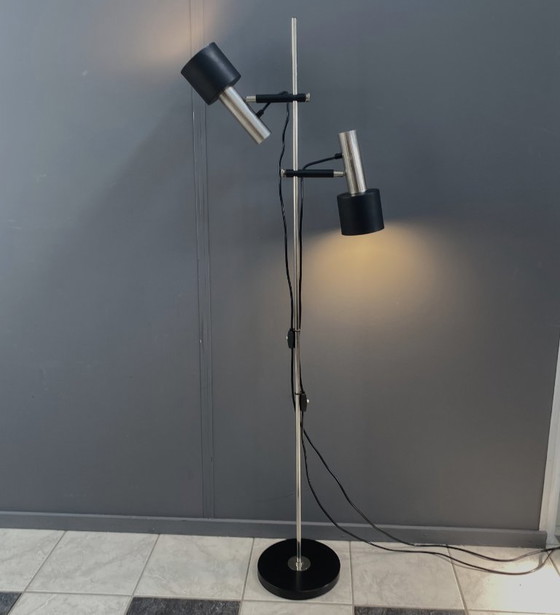Double Shaded Metal Floorlamp by J. Hoogervorst for Anvia Netherlands – Floor lights, Chrome (photo 3 of 15)