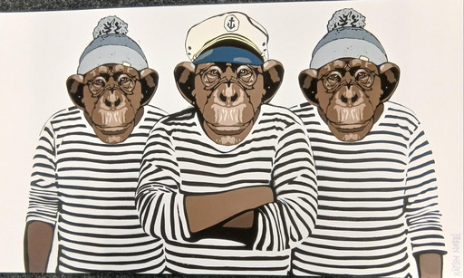 Kapitein Nobbi - gestreept shirt - Giclée/Hahnemühle - gesigneerde stempel