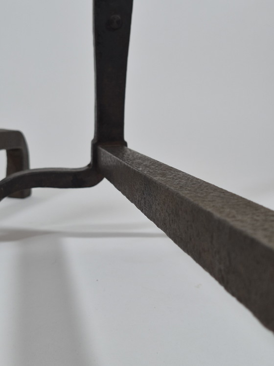 Paire de tréteaux de cheminée en métal forgé à la main, de forme élégante, en laiton – Objets déco, Metal (photo 7 of 15)