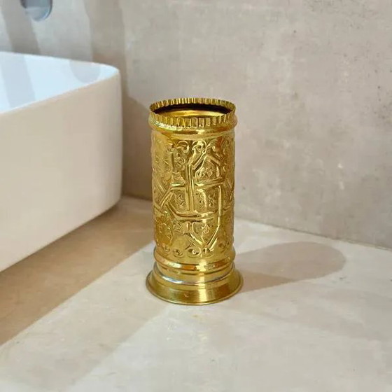 Vaso tradizionale in ottone dorato – Bicchieri e caraffe, Vetro (photo 3 of 4)