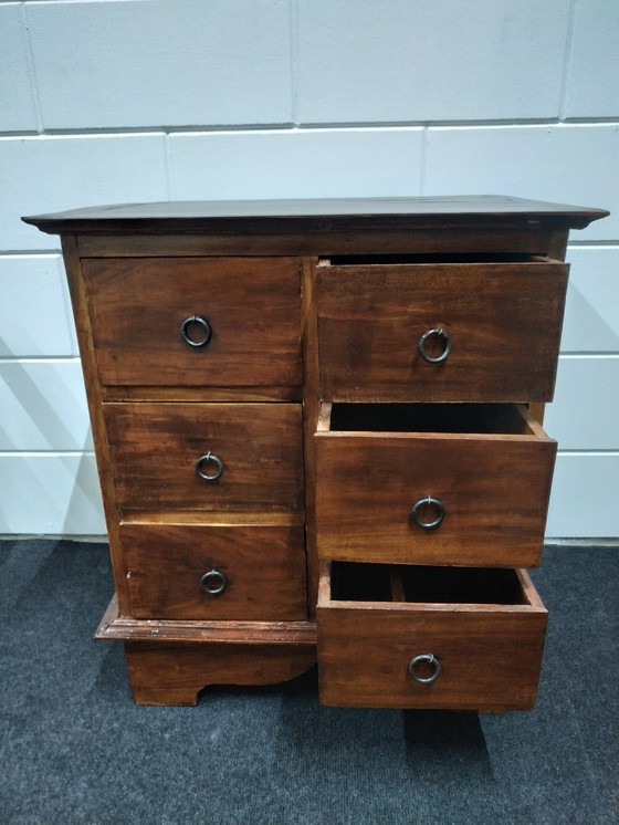 Image 1 of Rustic Vintage wooden chest of drawers wall cabinet