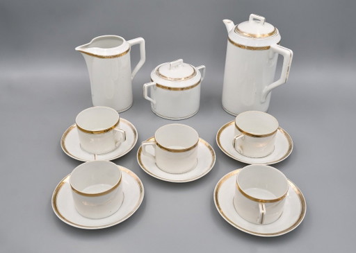 Art Déco Porcelain Coffee Set „Modern”, Porzellanfabrik Merkelsgrün, Czechoslovakia