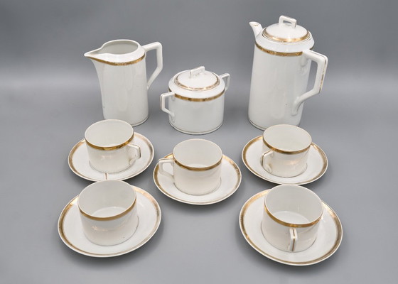 Image 1 of Art Déco Porcelain Coffee Set „Modern”, Porzellanfabrik Merkelsgrün, Czechoslovakia