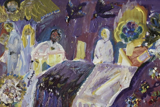 Frideborg Bryth, Patienter Privat, huile sur toile, années 1950, encadré