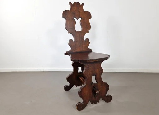 Rustieke Sgabello Halstoel | Notenhout