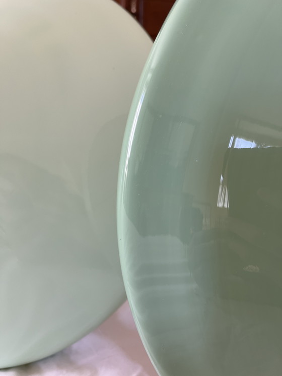 Image 1 of Paar Pendelleuchten aus Opalin Art Deco 1940