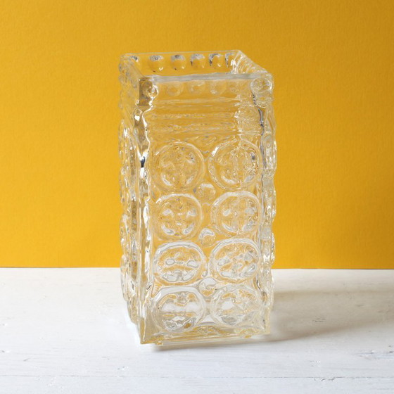 Image 1 of Mid-Century Modern Pressed Glass Vase by Adolf Matura, Czech Repulic / 1970