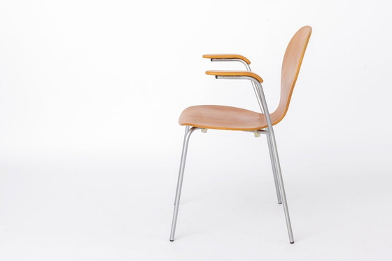 Image 1 of Vintage Desk Chair in Metal & Plywood, 1980s – Minimalist Mid Century Office Chair, Restored Industrial Accent Chair