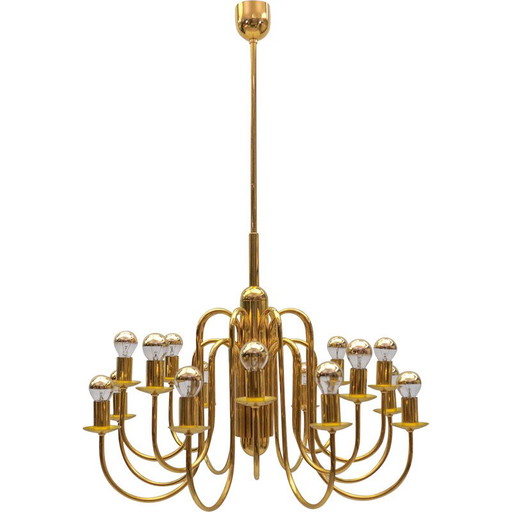 Vintage brass chandelier, Italy 1970