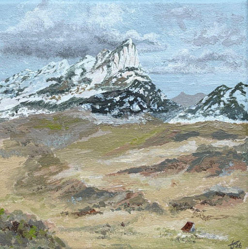 Durmitor – Expressive mountain landscape | Acrylic painting on canvas | 20x20 cm