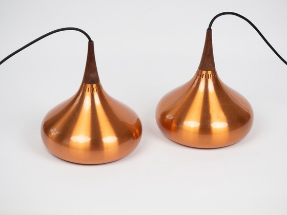 Image 1 of Coppia di 2 lampade a sospensione vintage danesi Orient di Jo Hammerborg, Fog og Morup, 1963