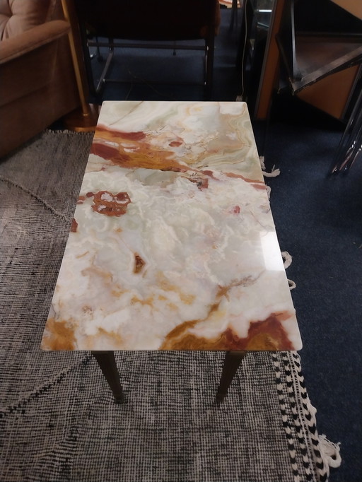 1 x French onyx brass table in Empire style. 1960s