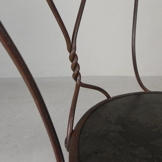 Image 1 of Elegant steel American ice cream parlor chair, 1940s