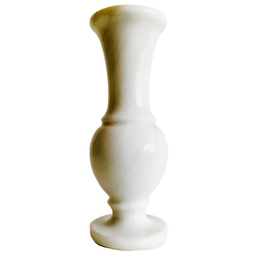 Jarrón vintage de mármol blanco de 20 cm.