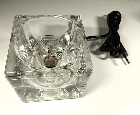 Image 1 of (W018) Unique vintage Putzler crystal glass table lamp – pure design icon!