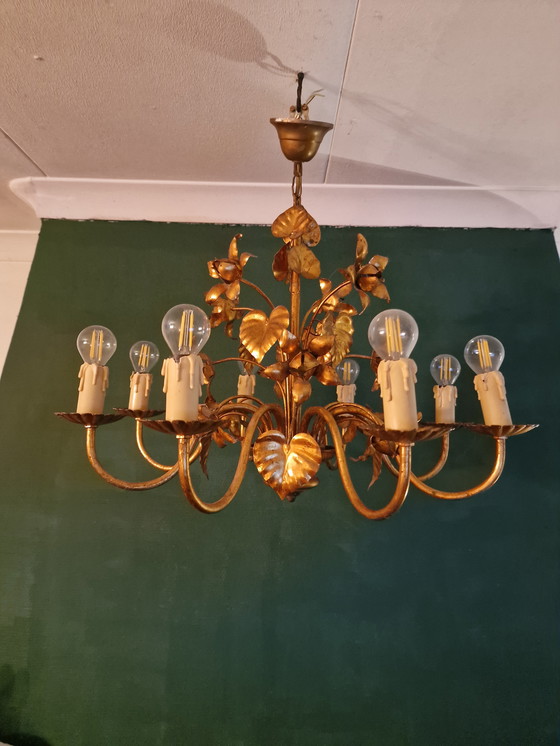 Image 1 of mid-eeuwse hanglamp Hollywood Regency-stijl