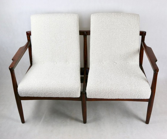 Image 1 of Divano doppio vintage in bouclé avorio, anni '70