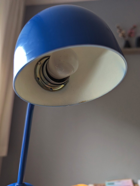 Image 1 of Lampada da scrivania vintage in metallo blu