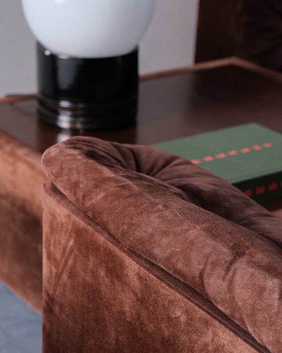 Image 1 of Vintage modular suede sofa set by Knoll