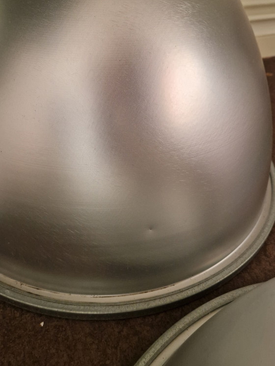 Image 1 of 6 grandes suspensions industrielles argentées