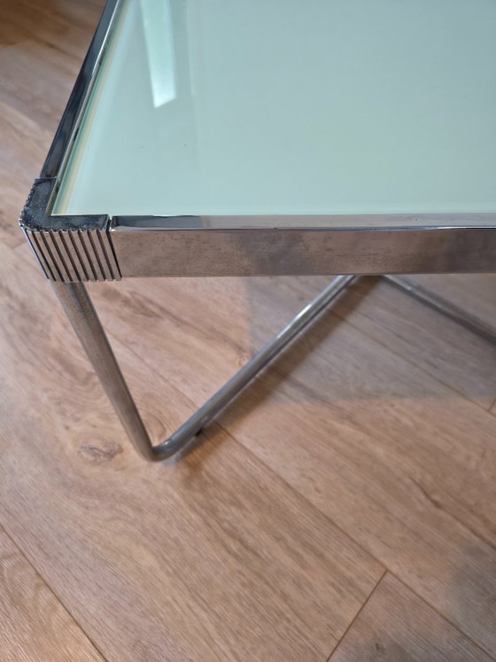 Table basse vintage en chrome – Verre dépoli (Menthe/Verre laiteux) – Tables basses, Métal (photo 7 of 7)