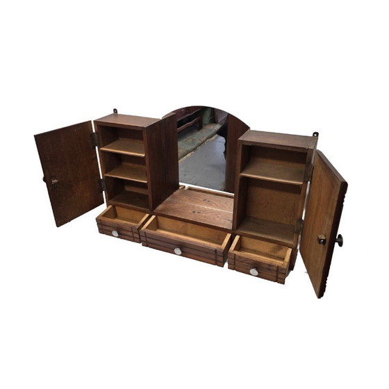 Image 1 of Botiquín de pared Art Déco francés con espejo, años 20/30