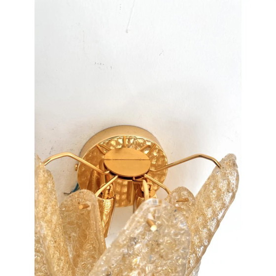 Image 1 of Sculptural Gold “Granigli” “Rondini” Murano Glass Wall Lamps in Modern Style