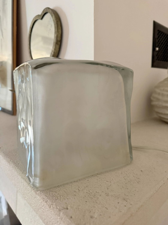 "Iviken" table lamp known as Ice Cube – IKEA Vintage, 1990s – Crystal, Plastic, Scandinavian (photo 4 of 8)